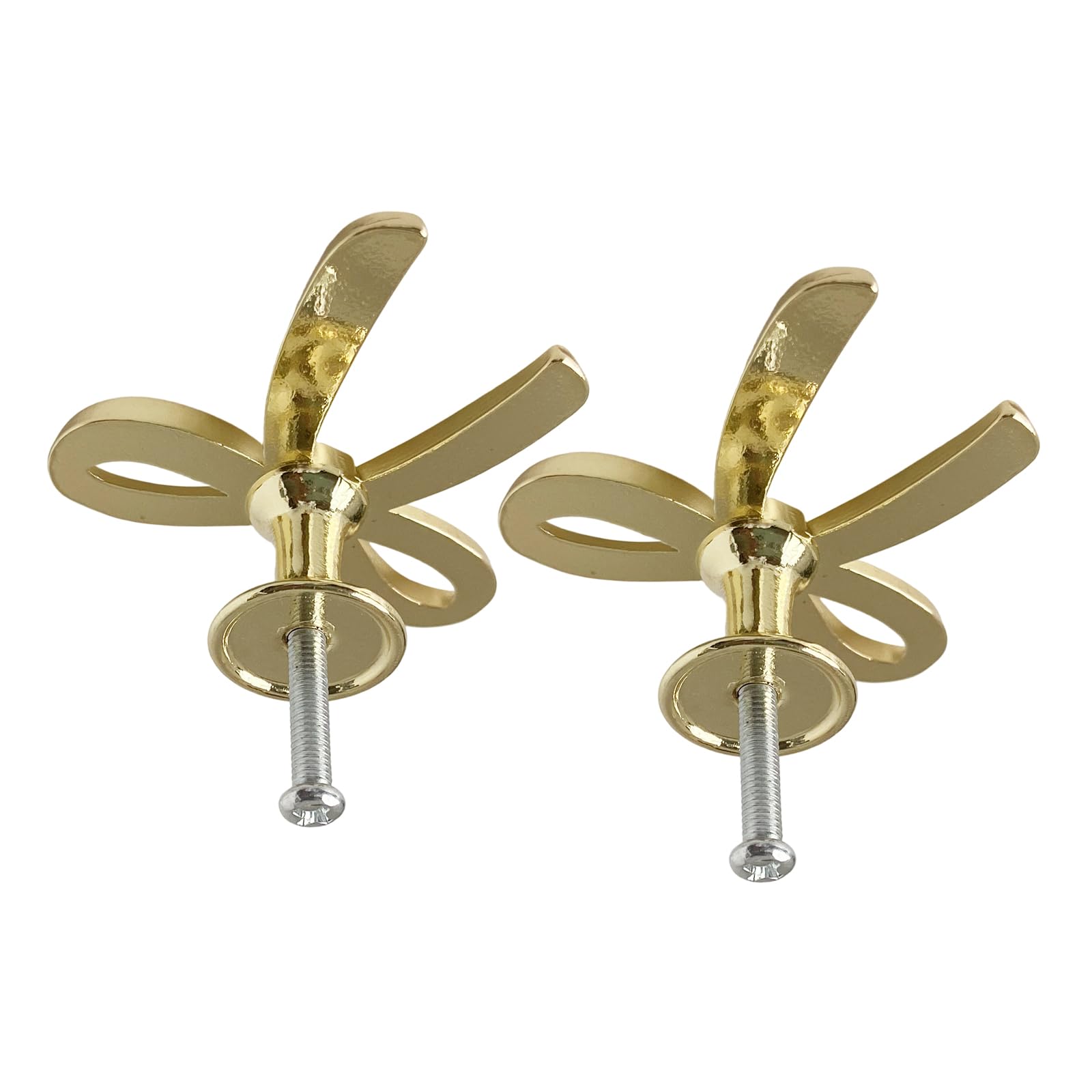 Zbiianxer Gold Unique Wardrobe Knob Metal Cabinet Drawer Handle Cupboard Pulls Bowknot Shape Furniture Decoration Bowknot Shape Drawer Handles Dressers Replacement