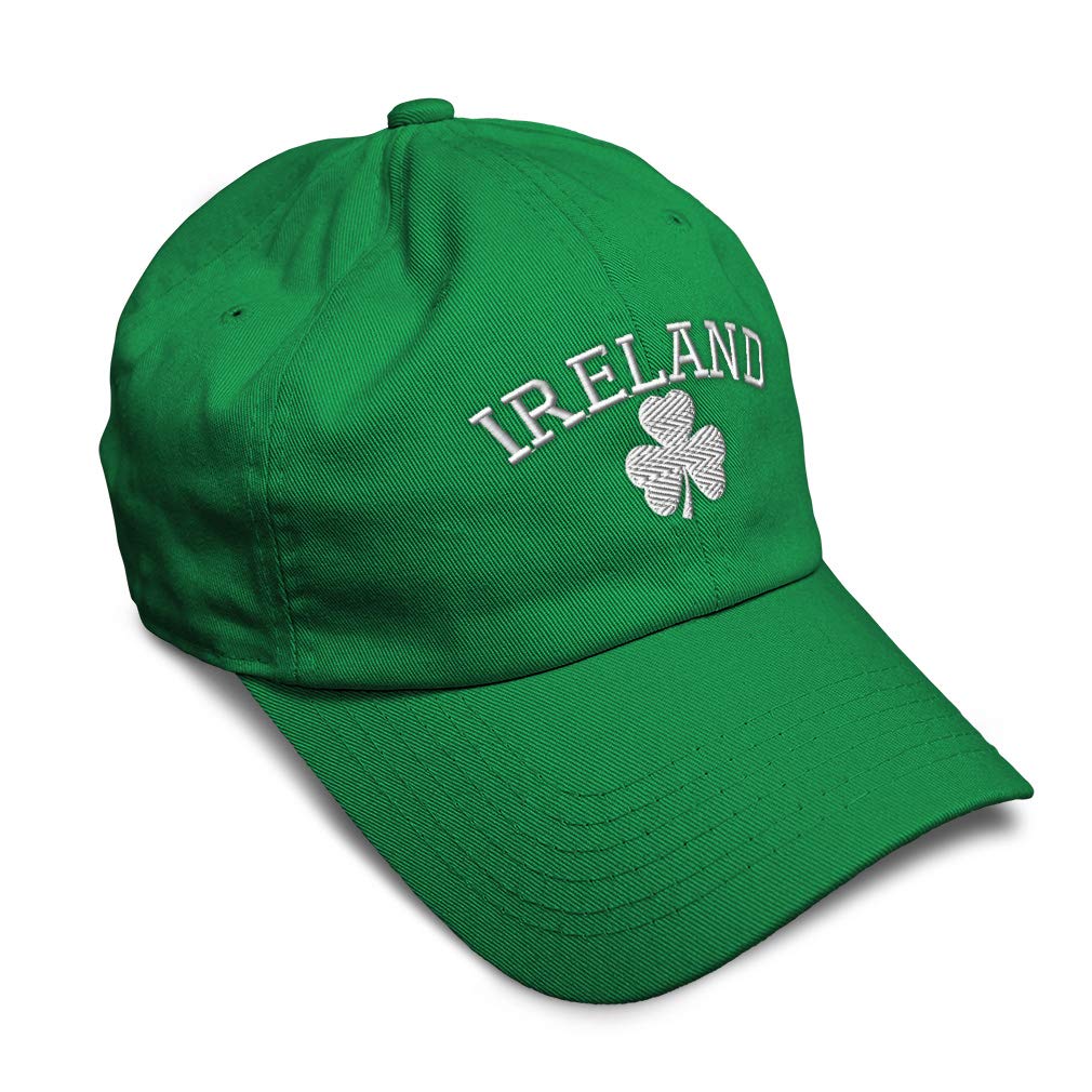 Speedy Pros Soft Baseball Cap Ireland Shamrock White Embroidery Irish Flag Cotton USA Dad Hats for Men & Women