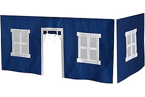Max & Lily Loft Bed Blue/White Underbed Curtain Set