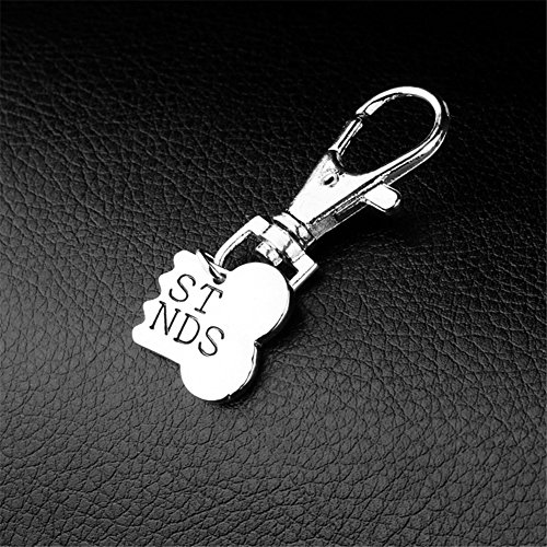 BFF Friendship Necklace Key Chain Best Friends Charm Necklace Keychain Dog Bone Puzzle Pendant Matching Gift Set for 24