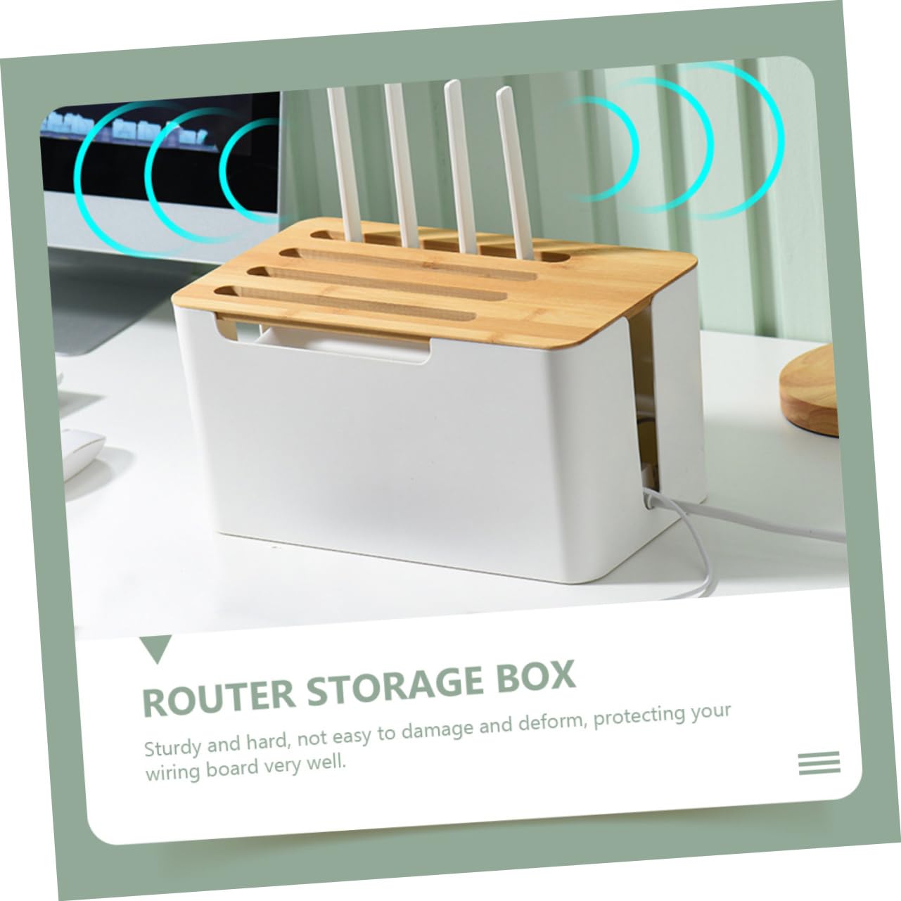 Housoutil Kabelorganisationsbox Kabelaufbewahrungsbox Kabelbox für Router Powerline-Manager-Box Kabelkoffer Kabelorganisatorbox für Bad Wc Küche Wohnzimmer