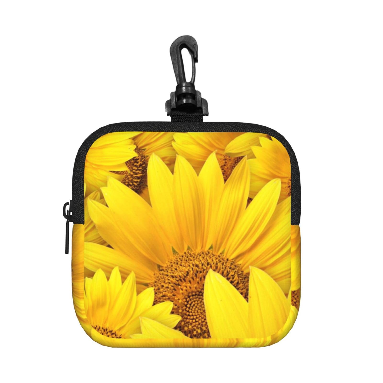 Sunflowers Print Square Storage Bag Travel Toiletry Cosmetic Organizer Pouch Lightweight Reusable