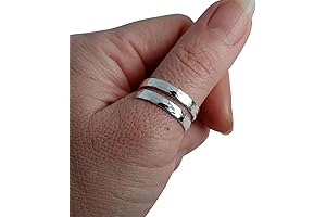 Adjustable Hammered Big Silver Knot Thumb Ring