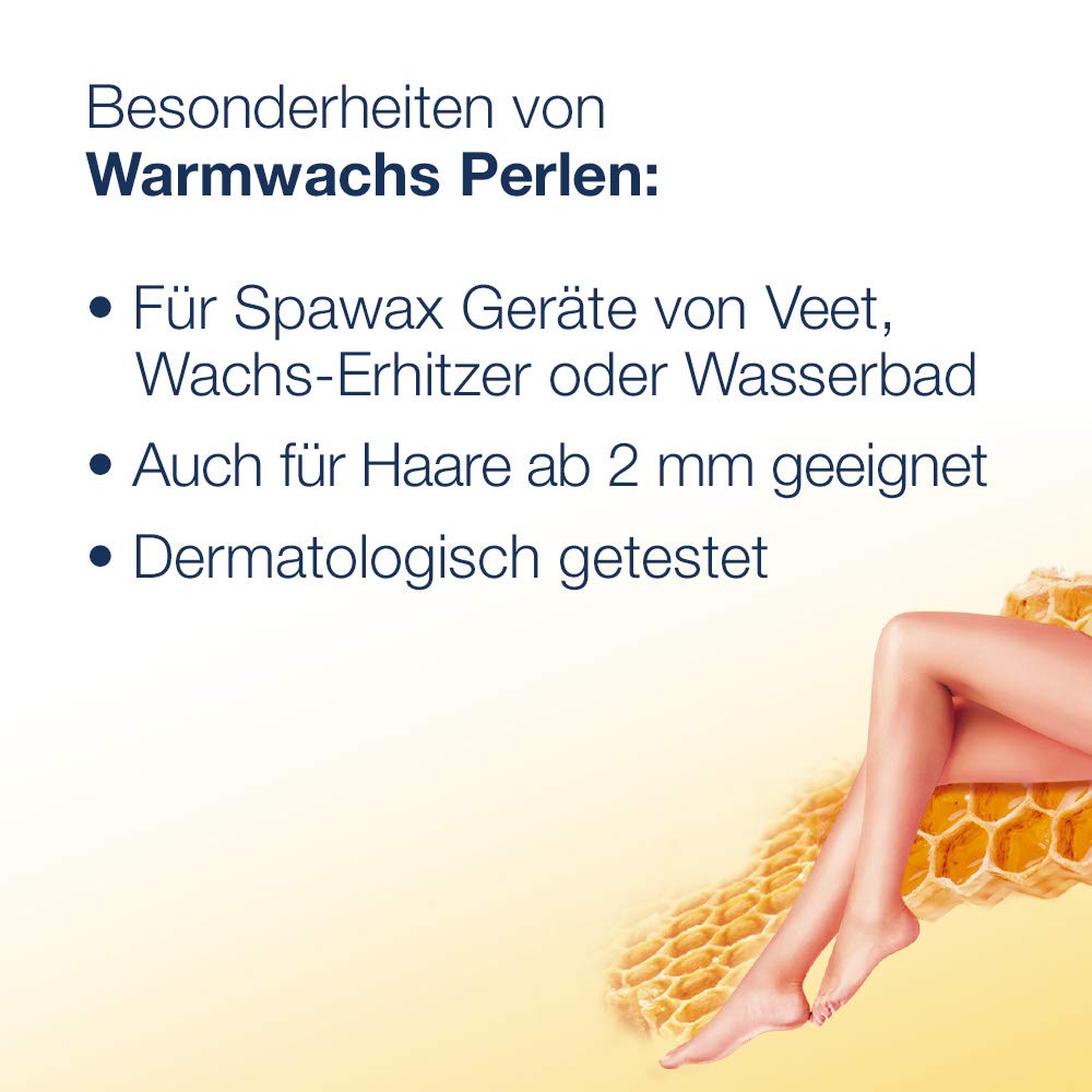 Veet Warmwachsperlen 3er Pack 230 g Bienenwachs für Haarentfernung im Wachserhitzer