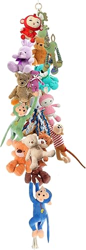 POILKMNI 1 cadena de almacenamiento de animales de peluche, organizador de cadena de juguetes estilo bohemio, cadena colgante fuerte de