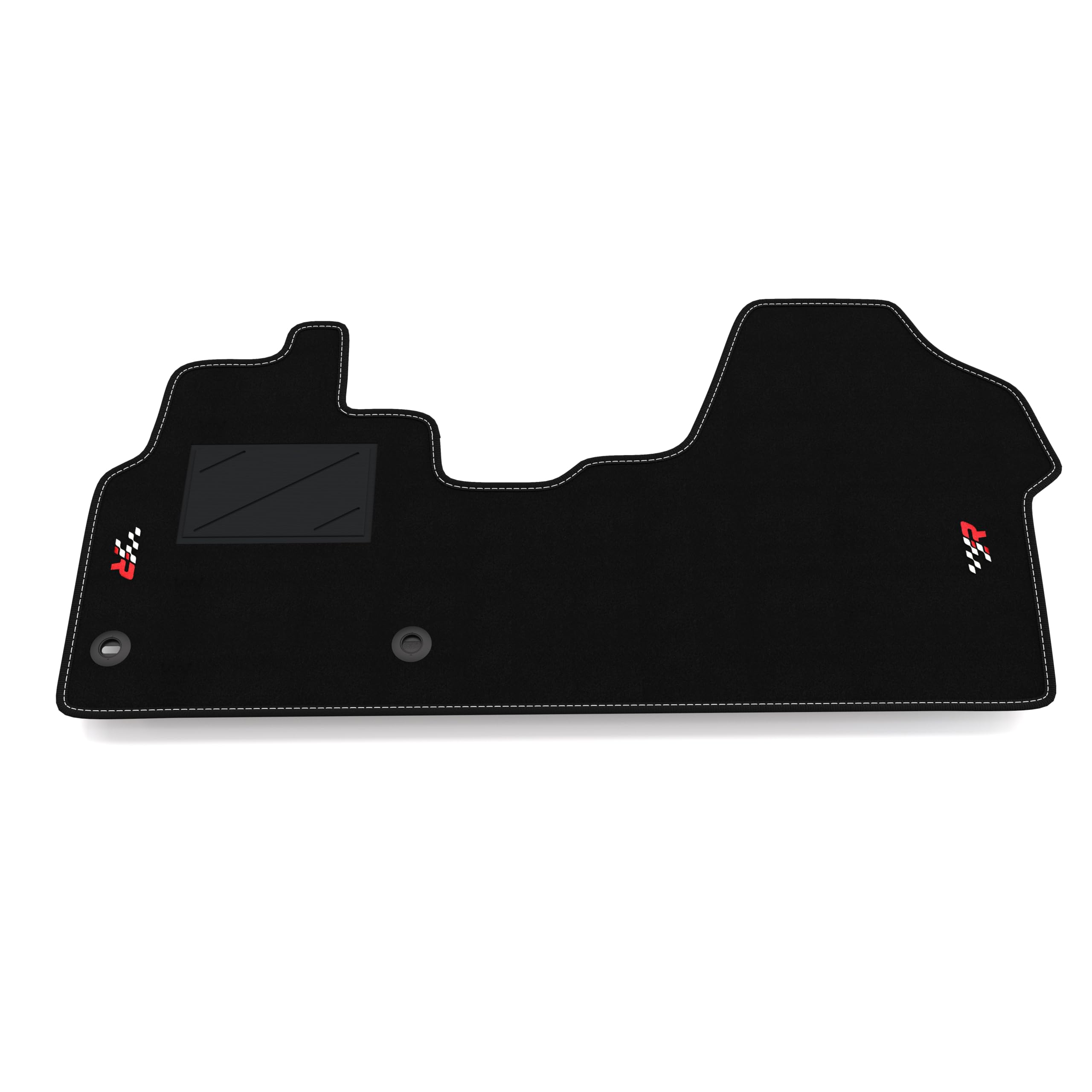 Set de Tapis de Voiture compatibles avec Peugeot Traveller Électrique 2016-2026 | Tapis sur Mesure en Moquette, Broderie R Racing, sur Mesure