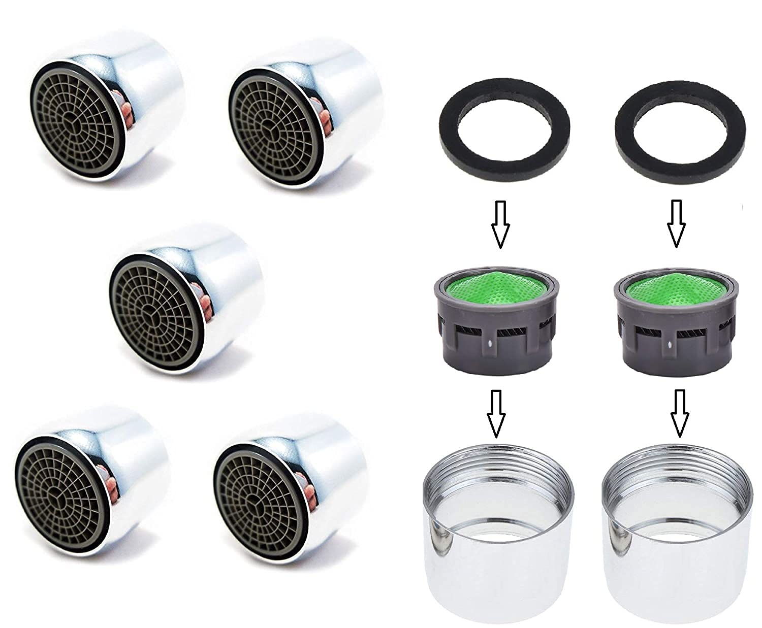 Shri ji High Pressure Replacement Female Water Aerator Taps with Steel Cups - Pack of 10 Pcs Free 1 Leak Proof Teflon Tape 1 Rubber Washer (B084M59T6B) Amazon Price History, Amazon Price Tracker