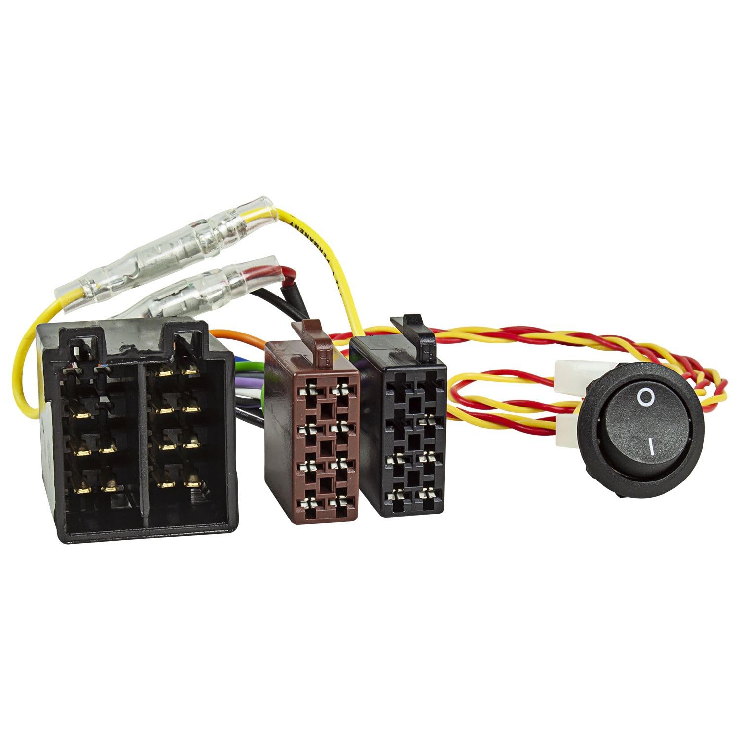 tomzz Audio 7000-028 Cavo adattatore radio Altoparlante di potenza ISO-ISO con interruttore ON-OFF ad esempio per camper Fiat Ducato (radio accesa senza accensione)