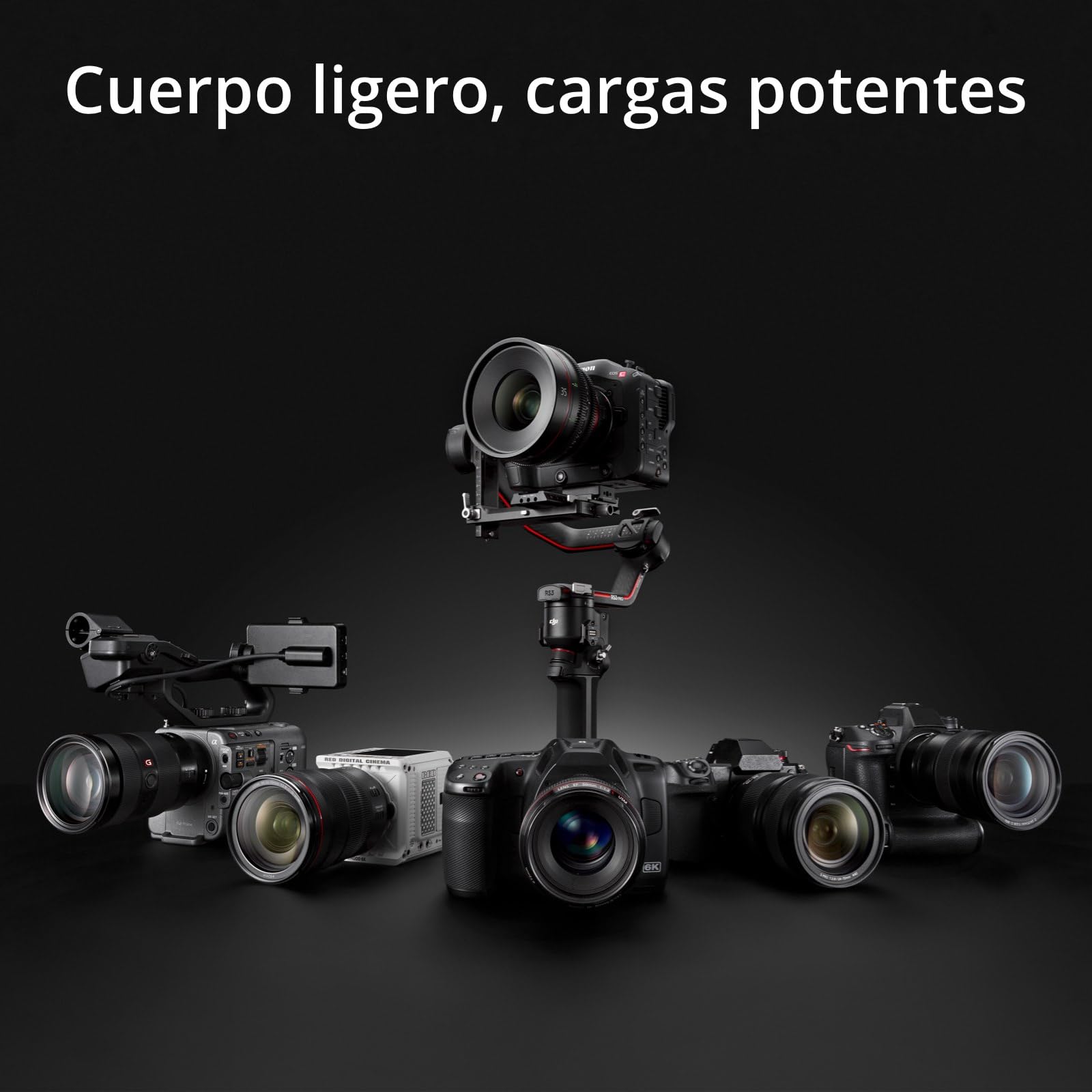dji RS 3 Pro, estabilizador portátil en Tres Ejes para cámaras de Cine y DSLR de Canon/Sony/Panasonic/Nikon/Fujifilm/BMPCC, Bloqueo automático de los Ejes, Brazos de los Ejes de Fibra de Carbono