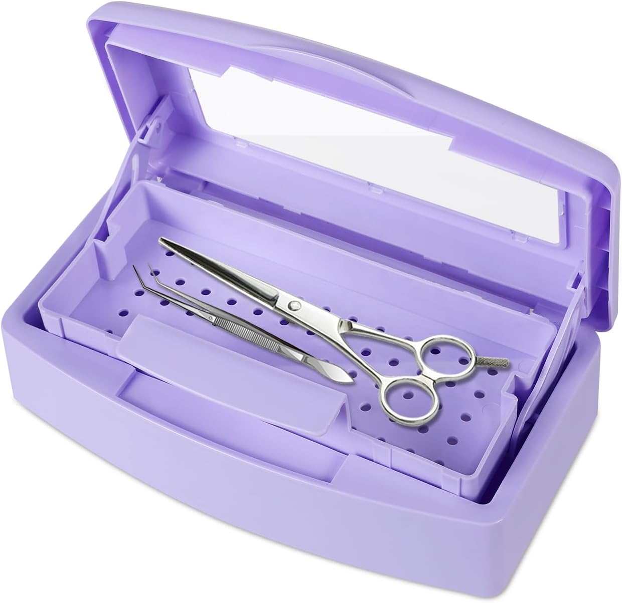 Gusnilo Nail Tool Sterilizer Box barbicide Disinfectant Jar Plastic