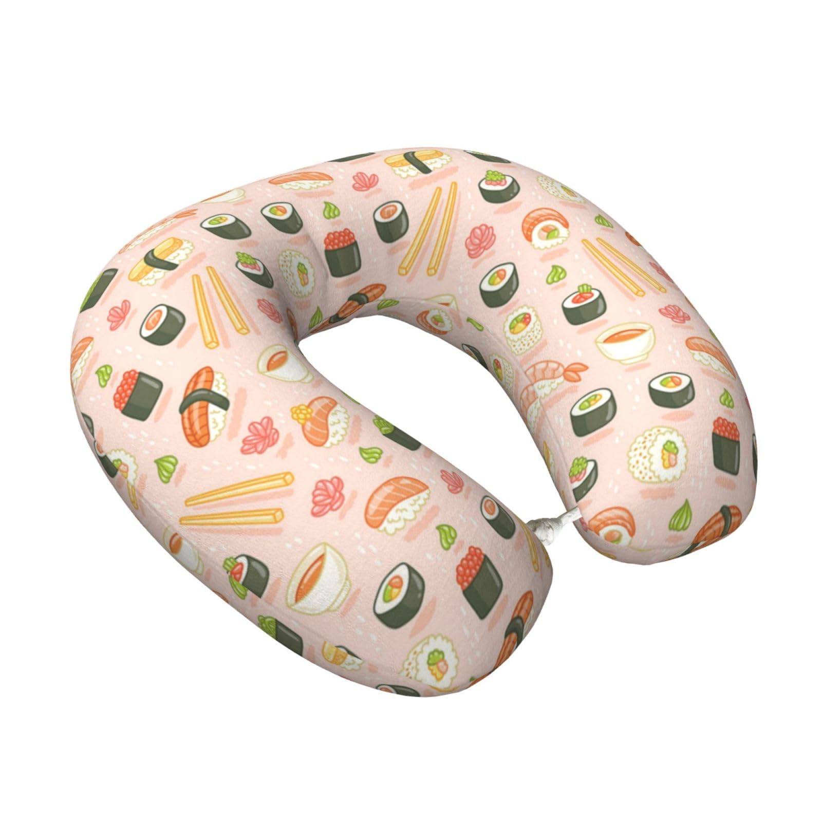 LKYMOH Kawaii Sushi, Travel Neck Pillow U-Shaped Memory Neck Support Soft Comfortable With Washable Cover For Airplane Car Traveling and Office
