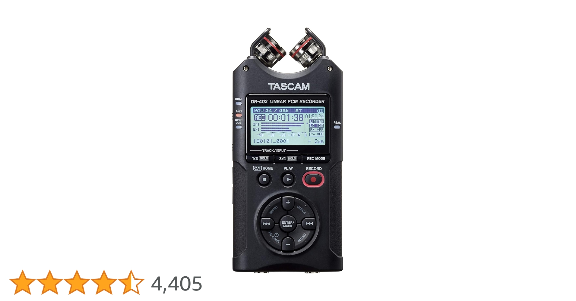 Tascam DR-40X Four-Track Digital Recorder USB Interface