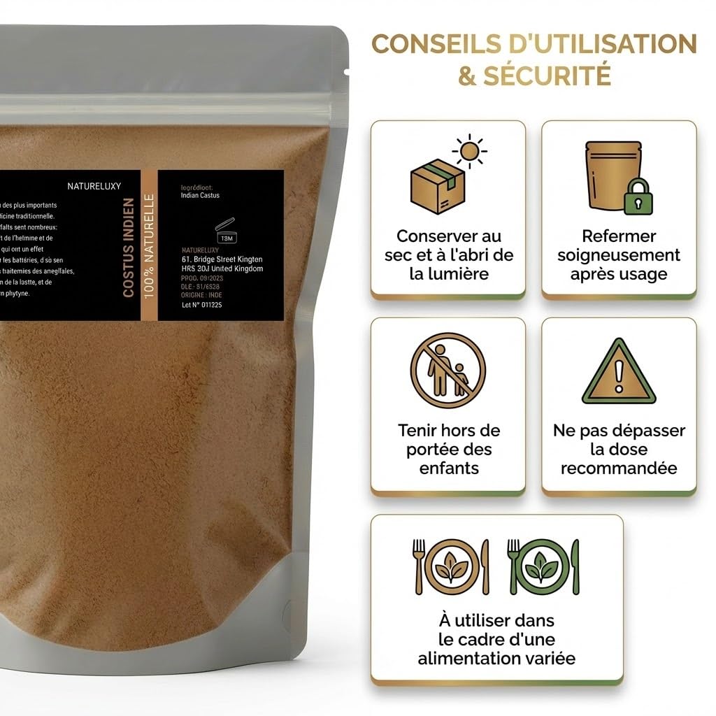 Polvere Costus Indiano 100% Naturale – Salute, Bellezza & Benessere Tradizionale – 1 kg