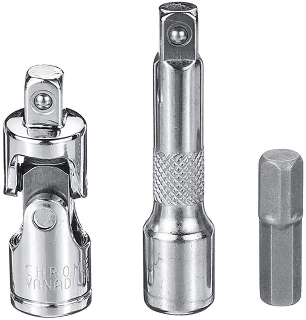 Herramienta de reparación de vehículos, 46 Uds., Juego de enchufes de 1/4 Pulgadas, Llave dinamométrica de trinquete, Kit de Herramientas combinadas, Juego de Herramientas de reparación Manual