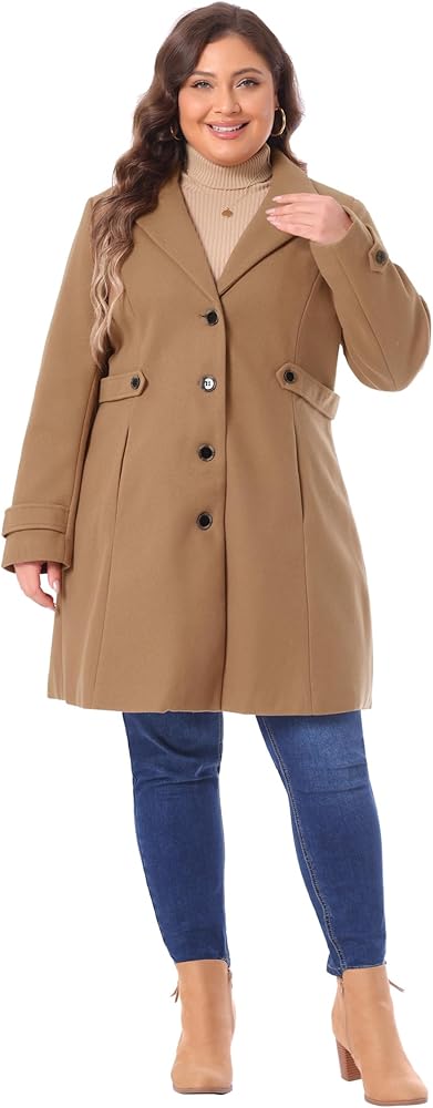 Amazon.com: Agnes Orinda Plus Size Coat for Women Single Breasted