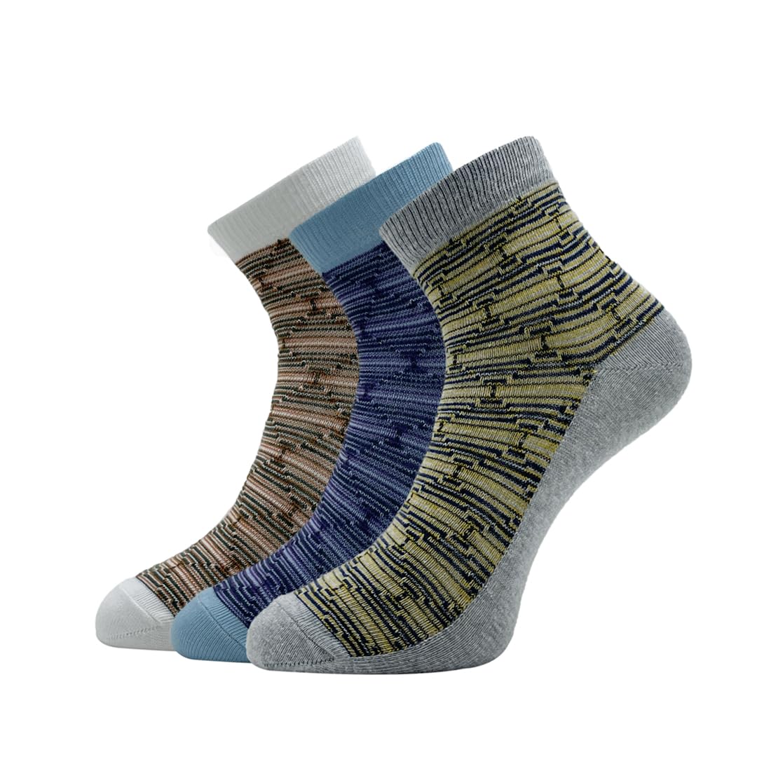 allen solly Women's Cotton Quarter Length Socks (Pack of 3) White, Sky Blue, Grey Melange-picture-14