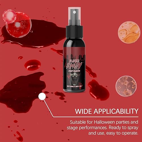 Fake Blood Spray - Washable Fake Blood | Dripping Bloods | Halloween Realistic Body Paint | Coagulated Gel Splatter Paints For Vampire Zombie Theatre Scary Dress Up Makeup