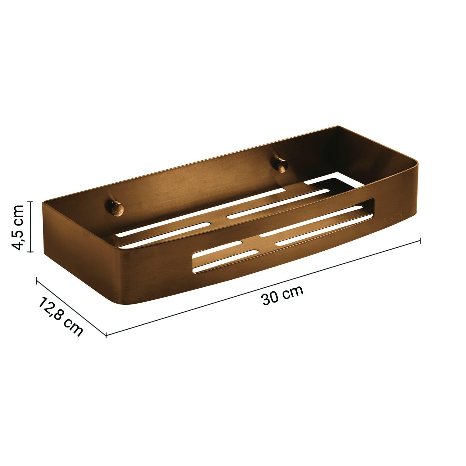 Kiamami Valentina Portaoggetti Doccia Rettangolare Acciaio Inox Oro Rosa