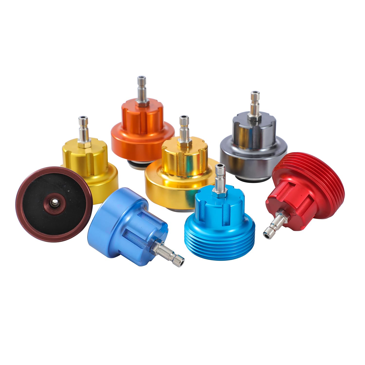 KATSU 15 Pièces Testeurs de Pression Universels pour Radiateur et Système de Refroidissement de Type Vide Détecteur de Fuite, Aluminium 450810