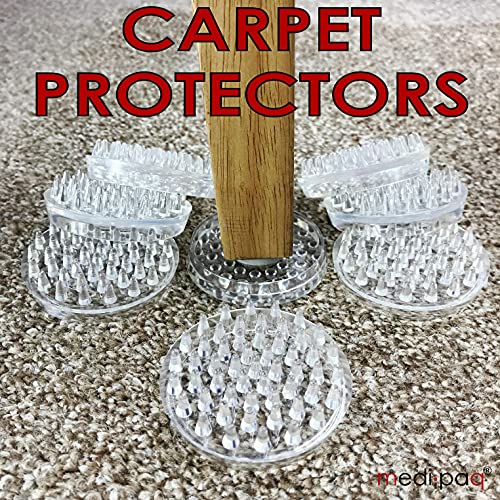 Medipaq Spiked Carpet Protector Cups - 16 Pack Carpet Protectors for Furniture Legs - 5.4 cm Outer Diameter Caster Cups to Protect Carpet from Dents - Image 3