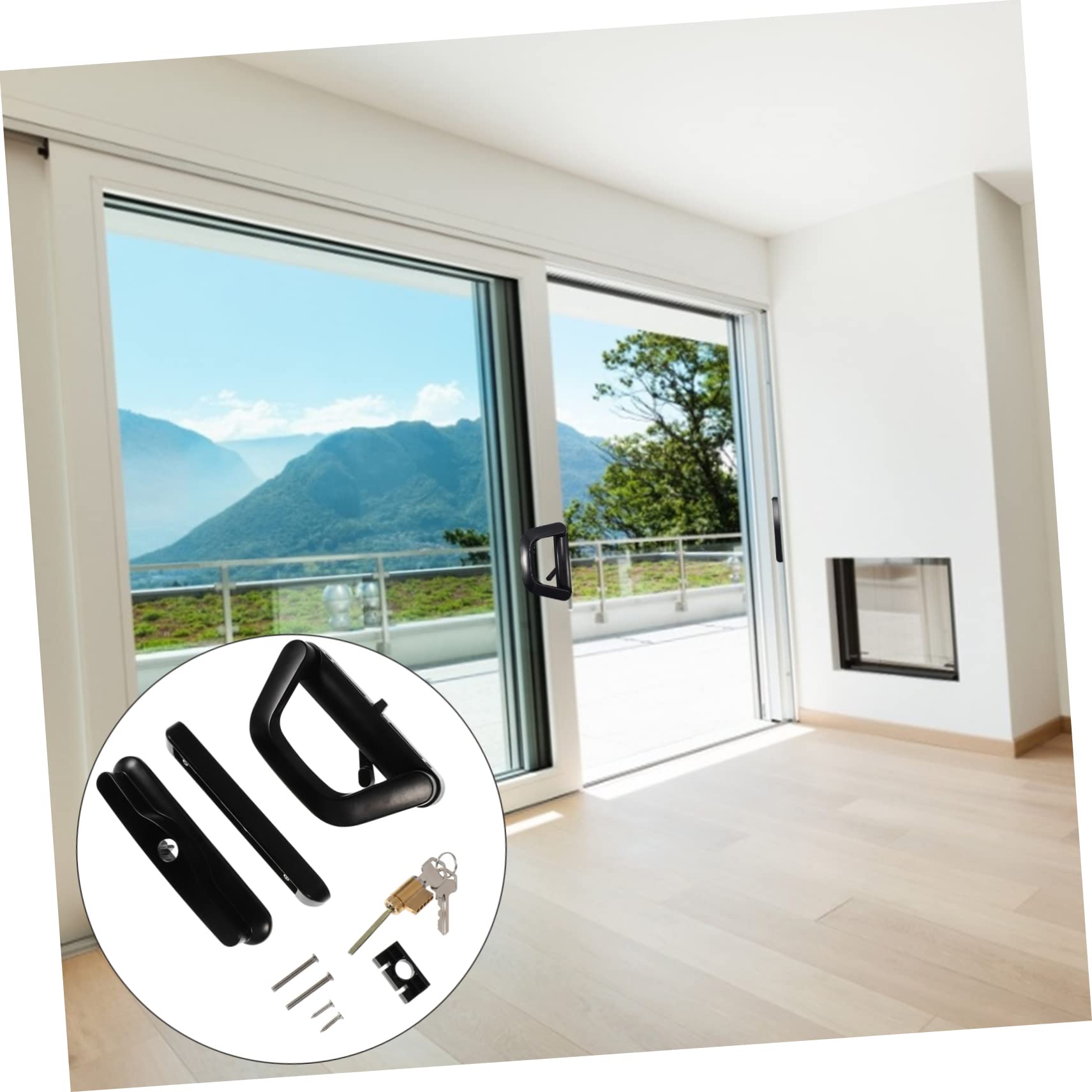 NUOBESTY Serrure de Porte Coulissante Loquet Simple Face Facile à Installer en Alliage de Zinc avec Clé Ensemble Pratique de 1 Set pour Balcon Cuisine