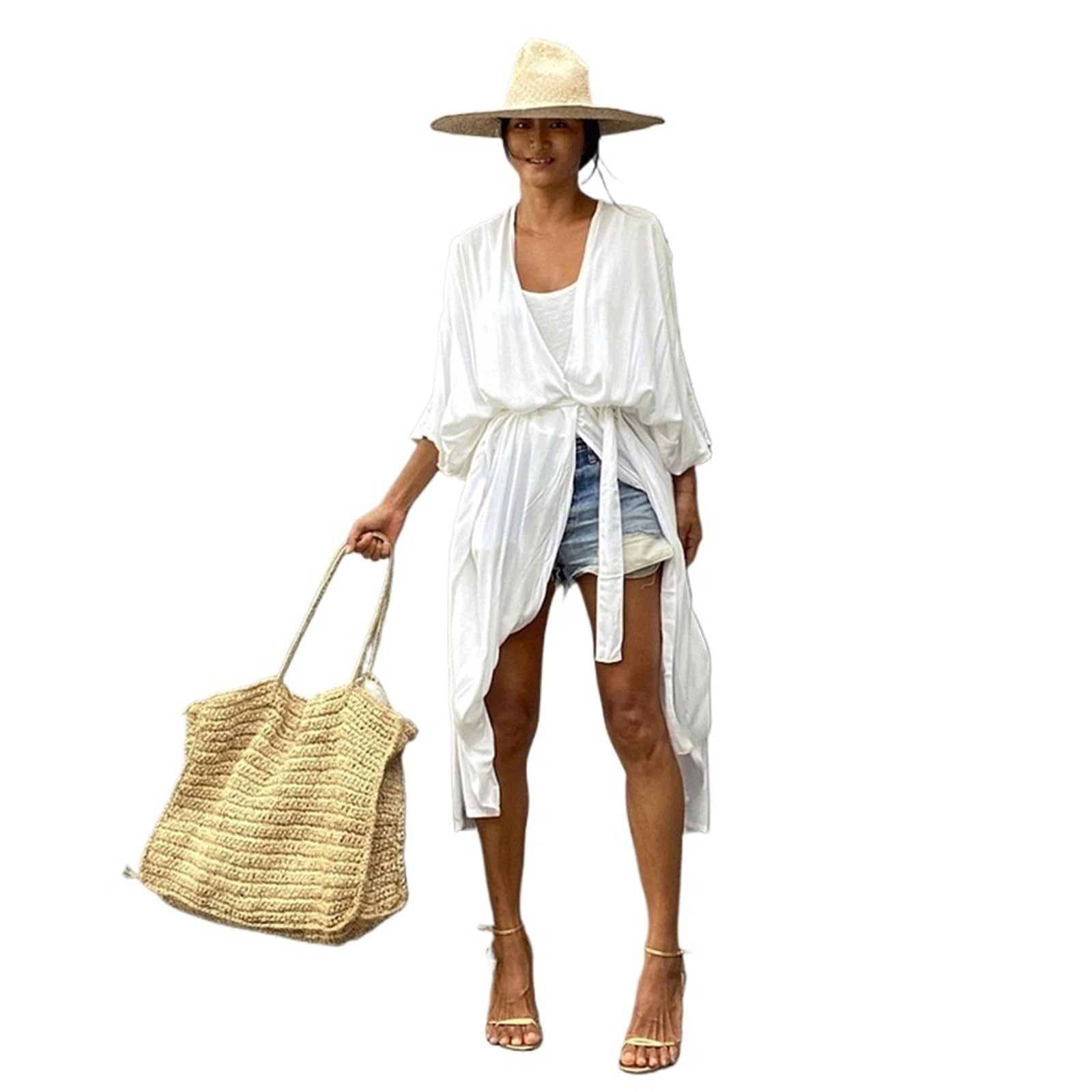 Copricostume Donna Kimono Copricostume da Spiaggia Costume Bagno Pareo Estivo Donna Mantella Abiti a Tunica Solidi Costumi