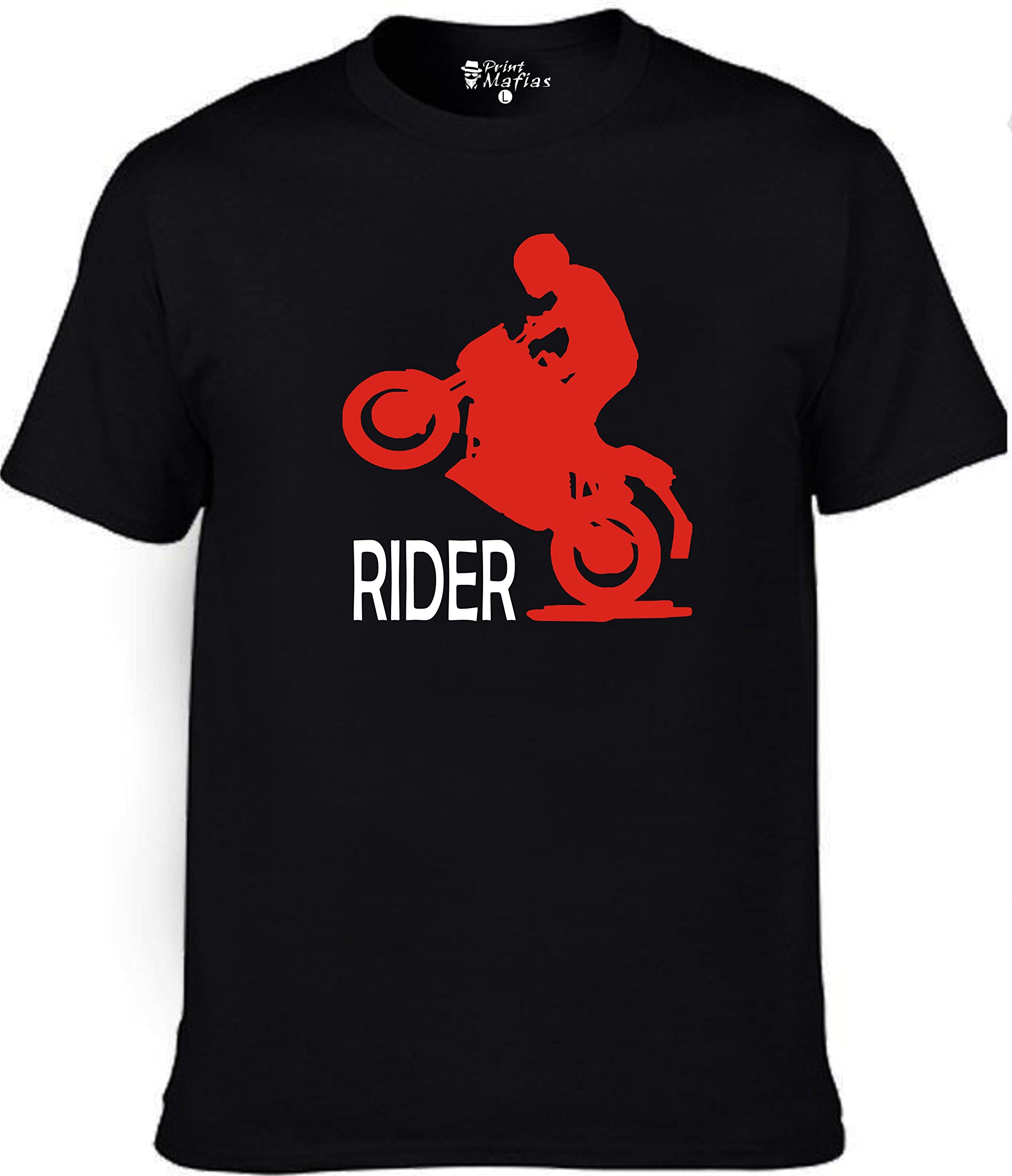 WywMen's Women's Regular fit Rider Biker Printed Cotton t Shirt