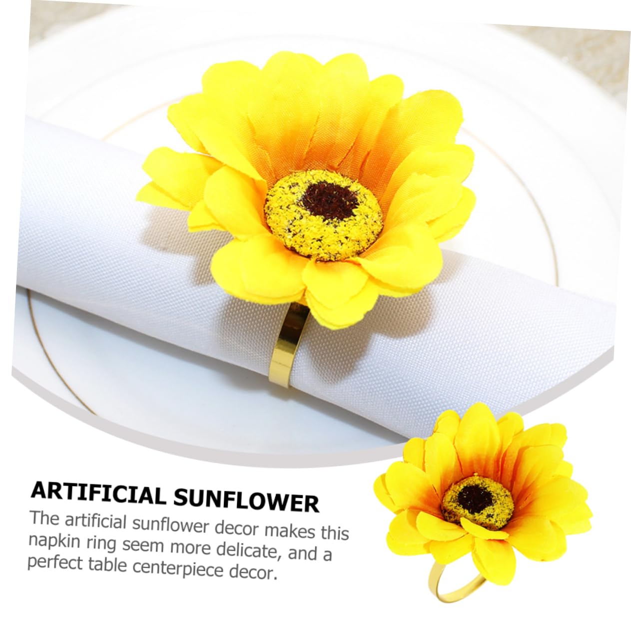 Alipis 5 Set Portatovagliolo Portatovaglioli Girasole Porta Tovagliolo Da Pranzo Moderno Porta Portatovaglioli Anelli Da Tovagliolo Da Tavolo Plastica Yellow 4 Pezzi*5