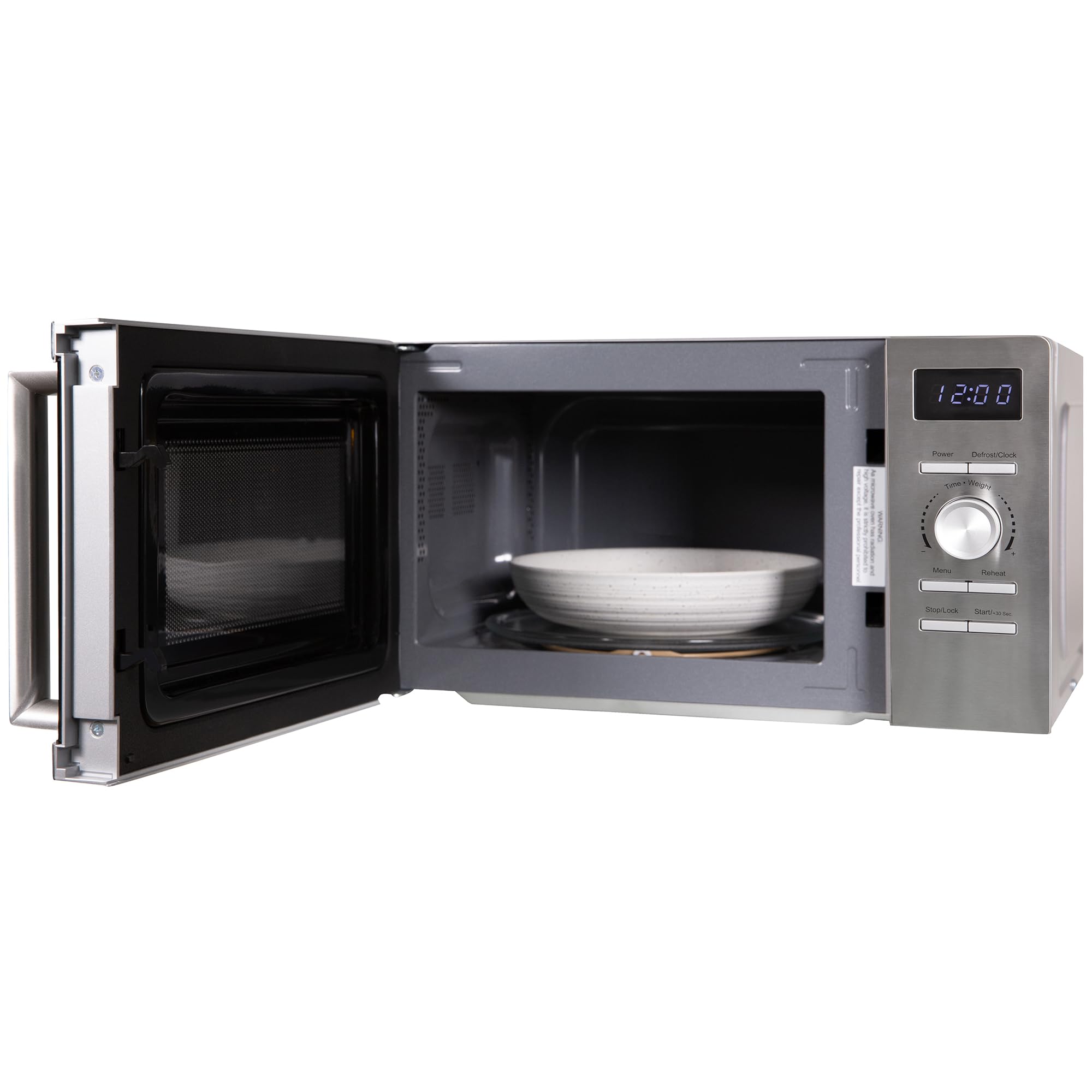Russell Hobbs Micro-onde numérique en acier inoxydable 20 litres 800 W Solo Digital avec 5 niveaux de puissance, fonction de décongélation et nettoyage facile, minuterie de 60 minutes, 8 menus