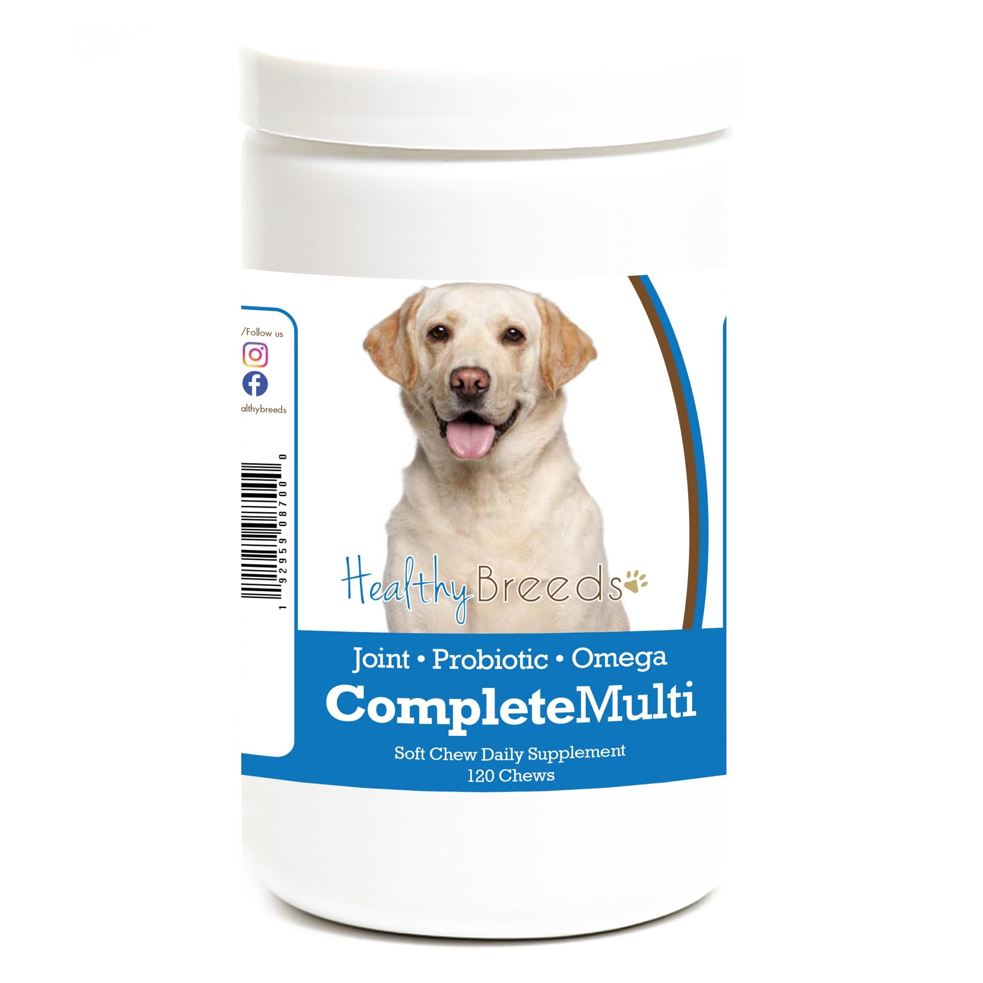 Healthy Breeds Labrador Retriever All In One Multivitamin Soft Chew 120 Count