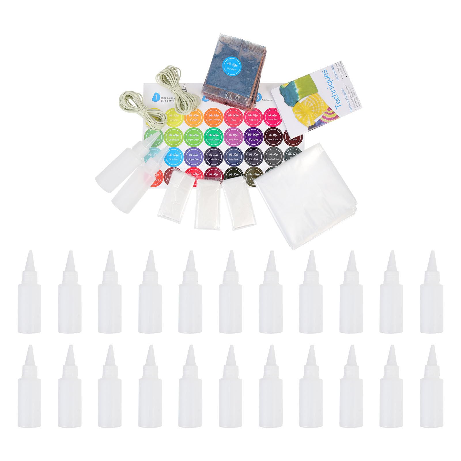 Toyvian Kit de Tinte para Ropa Tie Dye 24 Colores Brillantes, sin Olor, para Sudaderas y Calcetines, Adecuado para Teñir Ropa en Fiestas DIY Adultos
