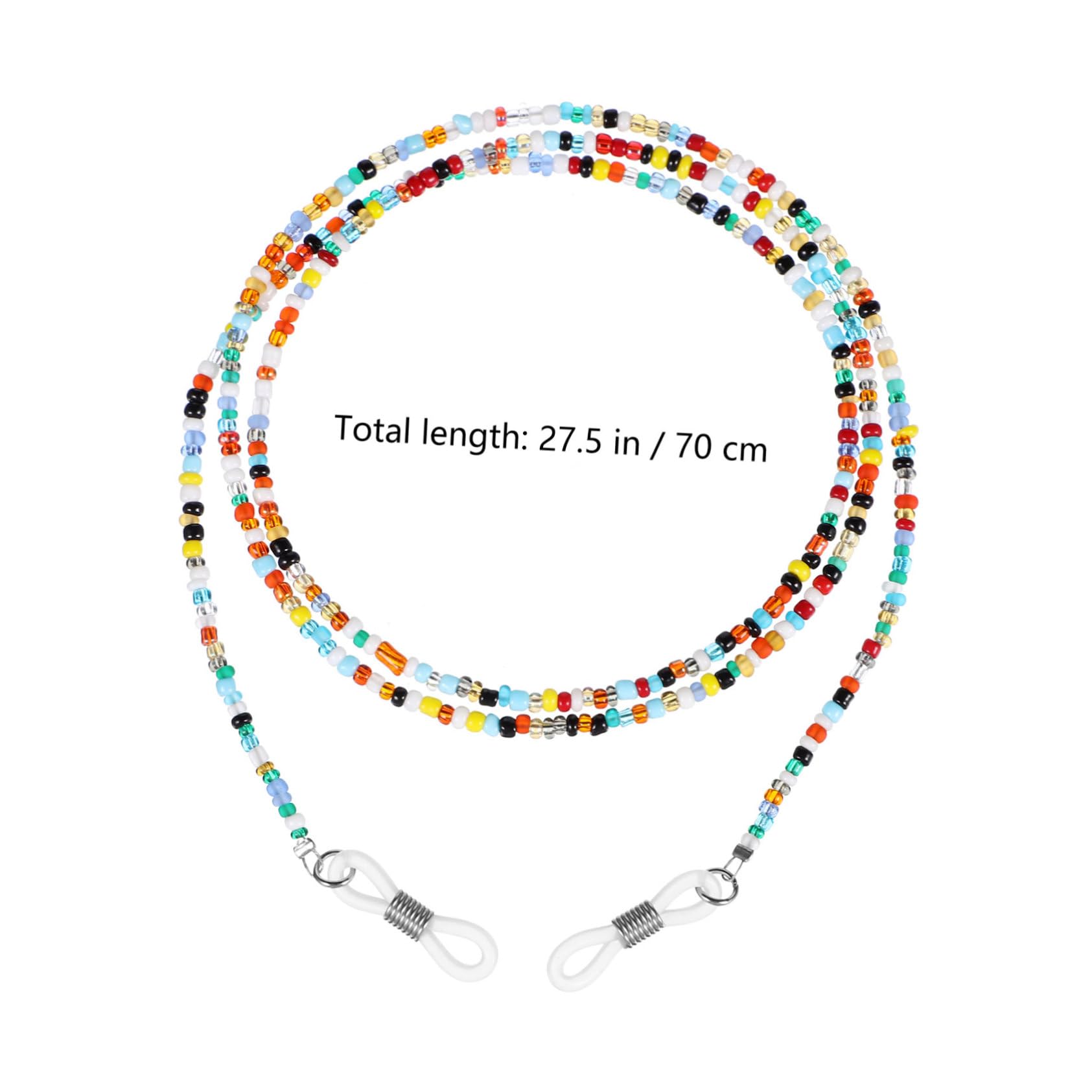 IMIKEYA Cadena para Gafas de Cuentas Finas, 2 Piezas, Plástico, Cuello