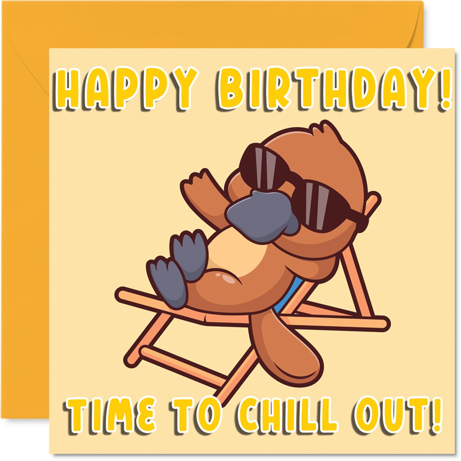 Cute Platypus Birthday Card for Boys Girls - Vacation Holiday Animals - Happy Birthday Card for Cousin Granddaughter Brother Grandson, 145mm Bday Greeting Cards