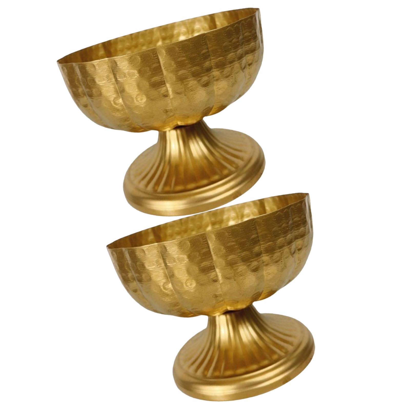 Yhplxyuus Iron Compote Bowl Vases Set of 2 Vintage Designs Accessory for Wedding Centerpieces and Home Decoration Bowl Vase