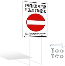 SINMAO Propriété Privée Panneaux en Aluminium avec Support 30x20cm, Interdit Accès aux personnes non autorisées Longitudinale incl. vis et accessoires de montage