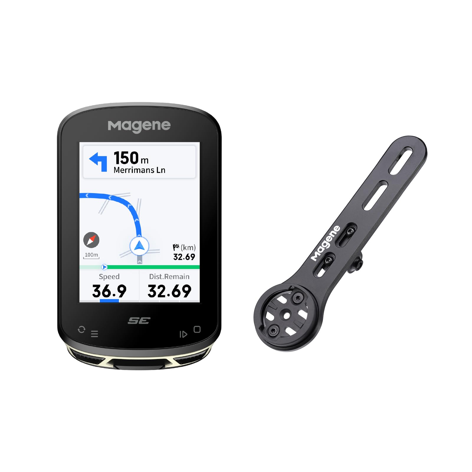 Magene C506 SE Compteur GPS Vélo avec Support de Guidon en Aluminium 7075, Navigation GPS, Kit Compteur Vélo