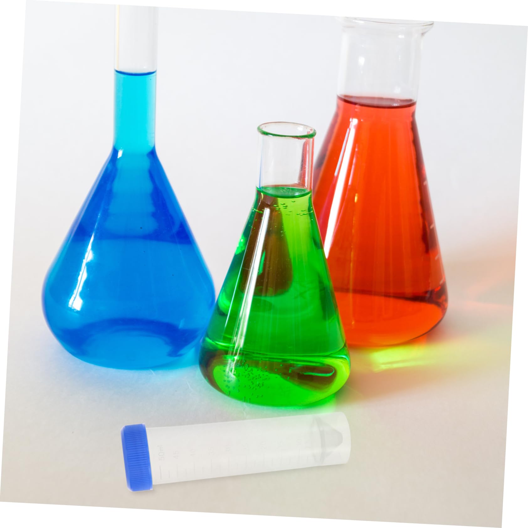 Luxshiny Provette da Centrifuga Graduate 50ml con Tappo a Vite 50 Pezzi | Fondo Conico in Plastica, per Laboratorio ed Esperimenti, per Campionamento Preciso e Tenuta Anti-perdita