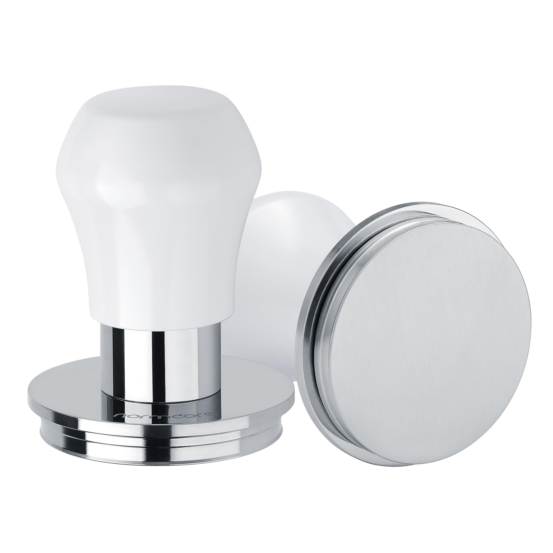 Normcore V4 Feder-Tamper 51,5mm, Druckregulierender Barista Kaffeestampfer mit 15lb/25lb/30lb Federdruck, Anti-Rutsch Aluminiumgriff (Flache Basis, Ø51,5mm, La Pavoni-kompatibel)