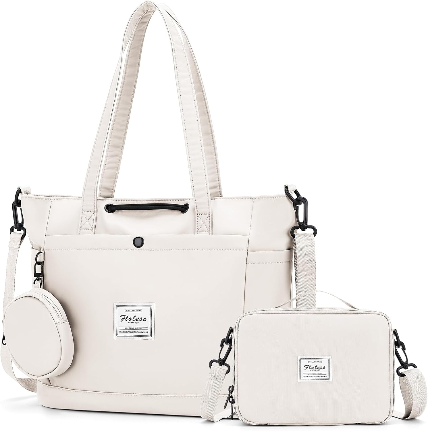 Tote Bags for Women with Toiletry Bag Sets Carry on bag Handbag Waterproof Casual Travel Beach Bag Crossbody Bag for Gym Work Travel Shopping Off White Tote Bags for Women with Toiletry Bag Sets Carry on bag Handbag Waterproof Casual Travel Beach Bag Crossbody Bag for Gym Work Travel Shopping Off White