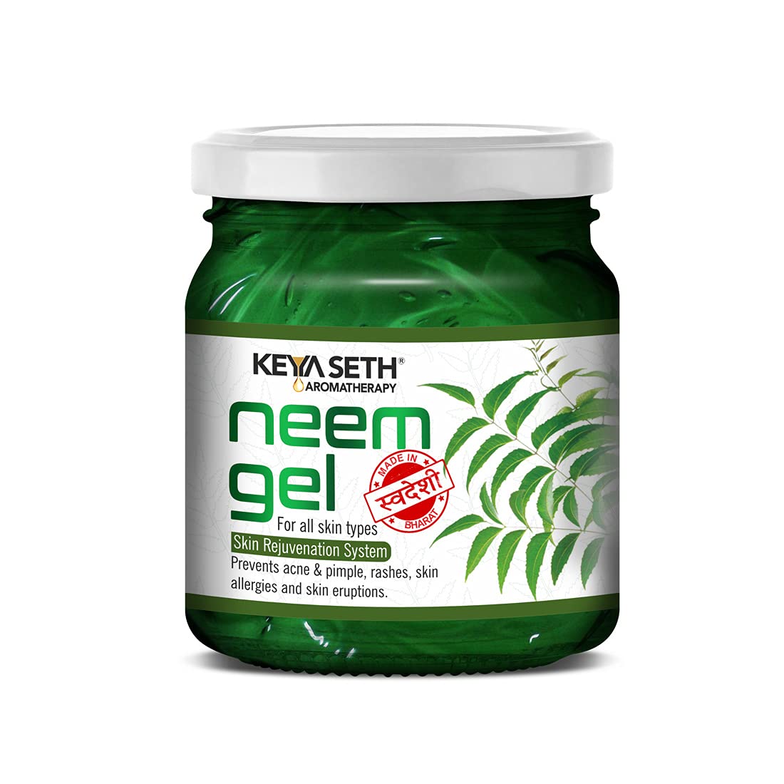 Keya SethAromatherapy Neem Gel Moisturizer- For Oily & Sensitive Skin, Prevents Acne & Pimple, Rashes, Skin Allergies & Skin Eruption, with Pure Neem Extract 190gm
