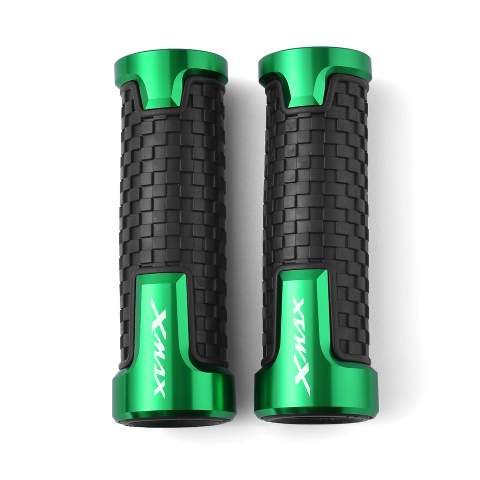 Poignée Xmax Moto en CNC Aluminium et Caoutchouc Vert pour Guidon 22mm