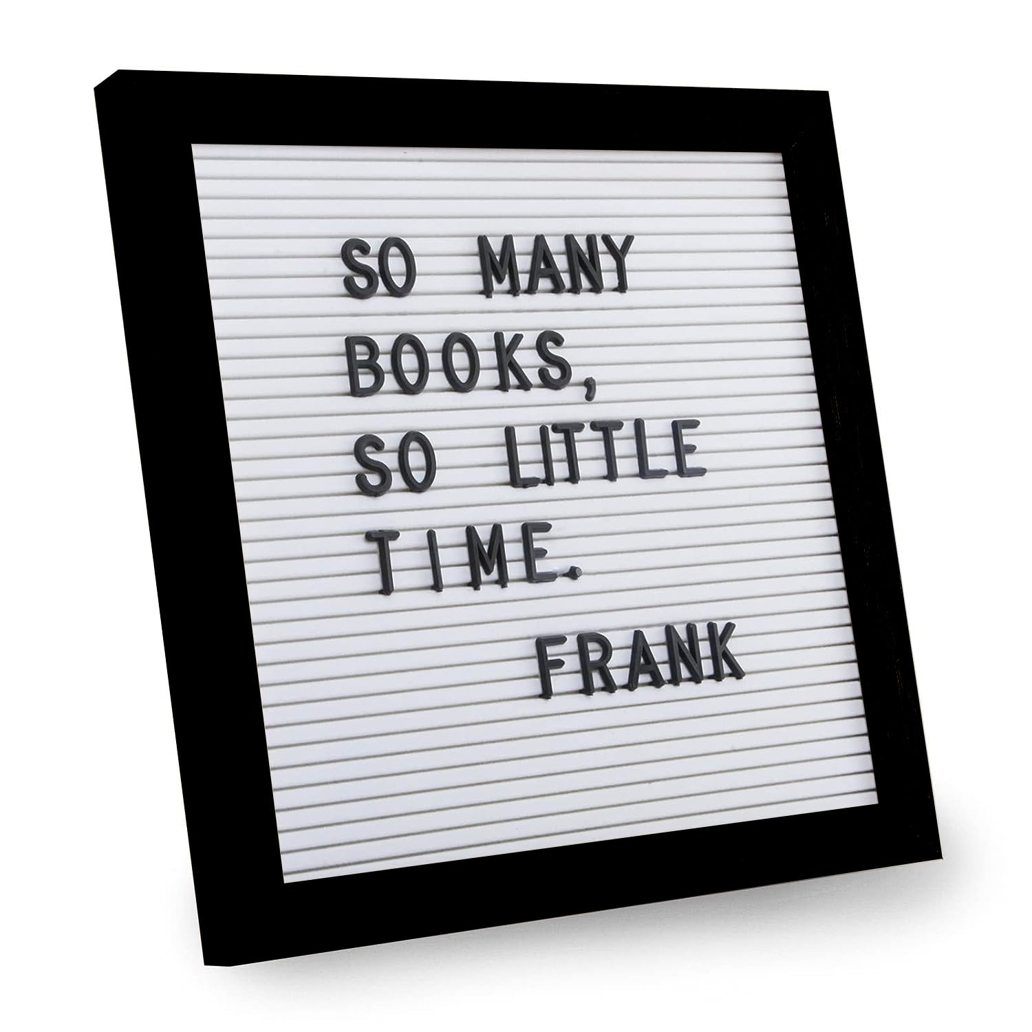 MOTIVATE BOX, Black PVC Wooden Framed With Brown Border 10 * 10 Inch Felt Letter Board with 128 Letters & Numbers (Wall Mount)