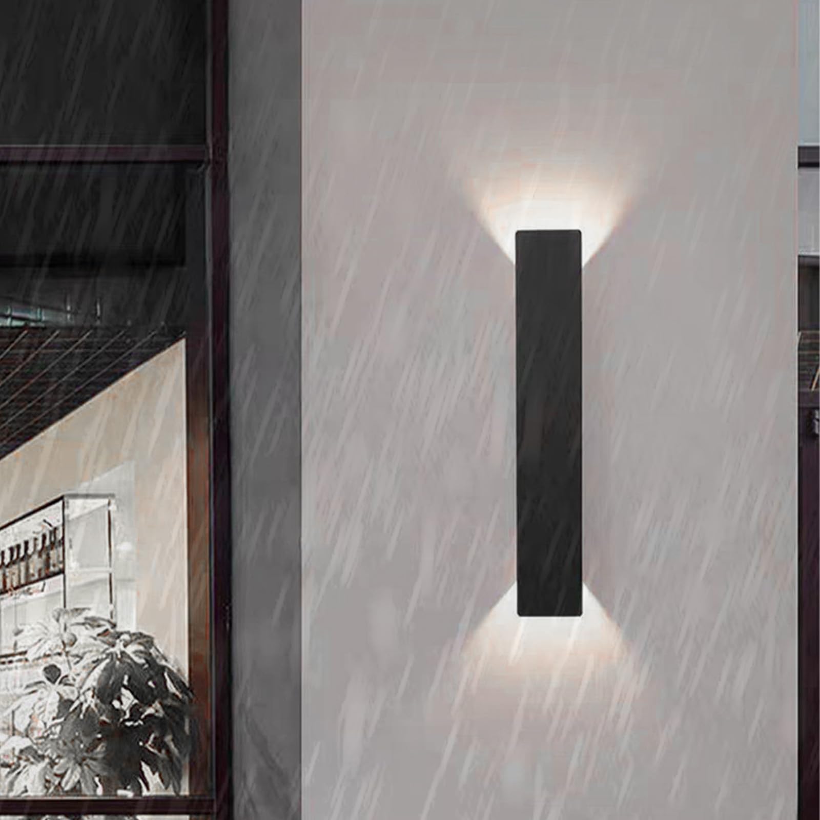 HELCEKOU LED Outdoor Wall Lights Modern Metal Aluminum Sconces IP65 Waterproof Exterior Lamps Mains Powered Indoor/Outside for Terrace Garden Corridor Villa