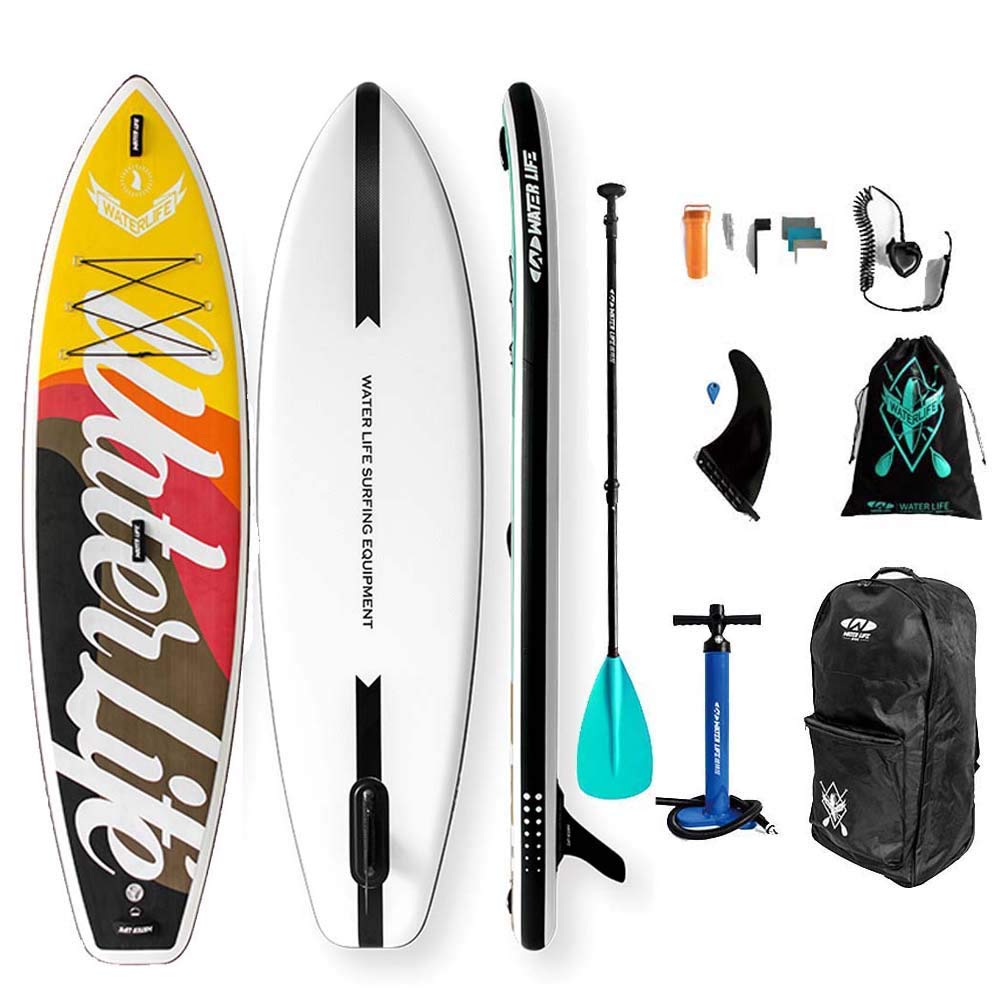SHENGXUAN Inflatable Stand up Paddle Boards : 10ft 5" (320 * 84 * 15cm) SUP with Adjustable Aluminum Paddle Backpack Pump Leash Fin Youth Adults Stand up Surfboard Water Sports