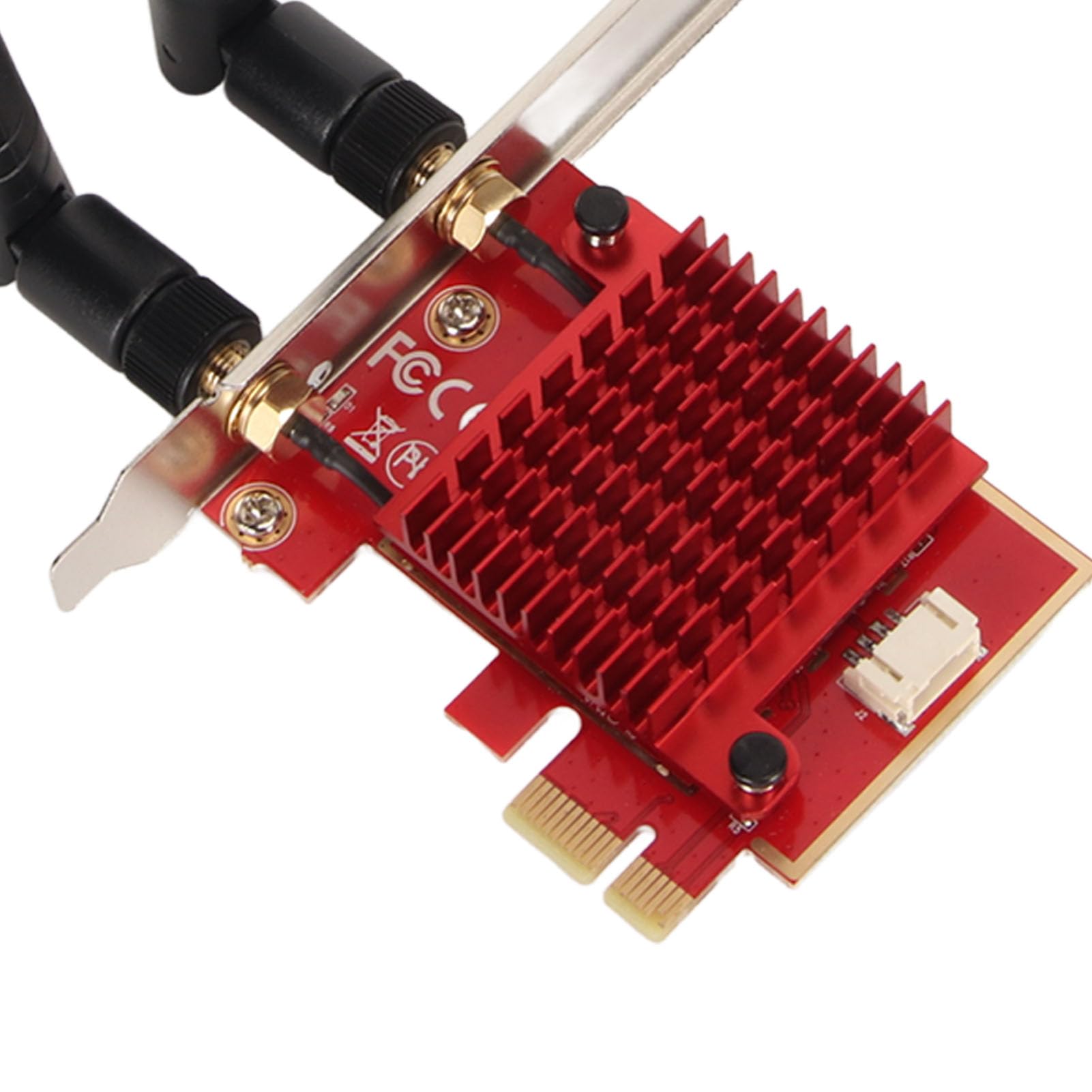 Carte PCIE WiFi 6E Adaptateur Réseau Fil à Trois Bandes Haute Vitesse pour pour Les Jeux avec BT 5.2 2 Antennes pour Ordinateur de Bureau