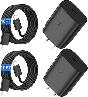 S23 S22 Samsung Charger Fast Charging,25W Android Phone Charger Cord Type C Block & USB C Charger Cable 10 Ft for Samsung Galaxy S23/S23+/S23 Ultra/S22/S22+/S22Ultra/S21/S20/Note20, Z Fold/Flip,2 Pack