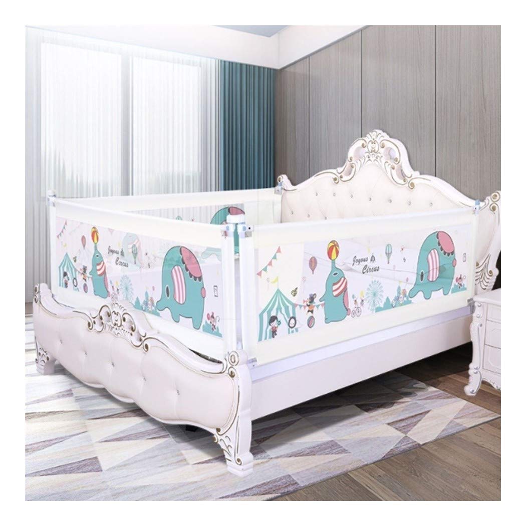 Barandilla de Cama de 1,8 m y 2,0 m con Bolsillos. No Ajustable. Anticaídas para Cama. Protector de Cama para niños. (Color: Blanco, Tamaño: 150 cm - 1 Unidad)