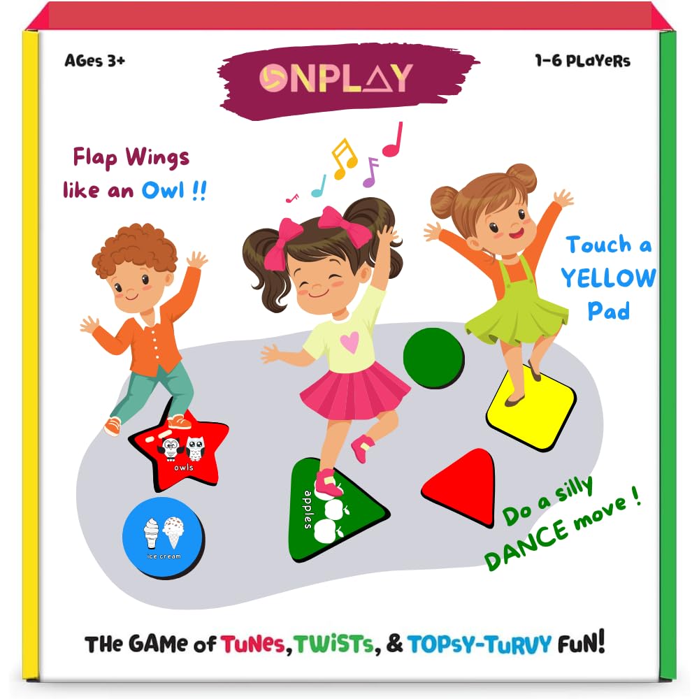 OnPlay Musical Twister Game for Kid Age 3, 4 Years + | Hopscotch Musical Floor mat Game for Boys, Girls. Indoor Board Game for Kids to Play with Friends and Family. Party Game & Birthday Gift (B0CWPC1Y7T) Amazon Price History, Amazon Price Tracker