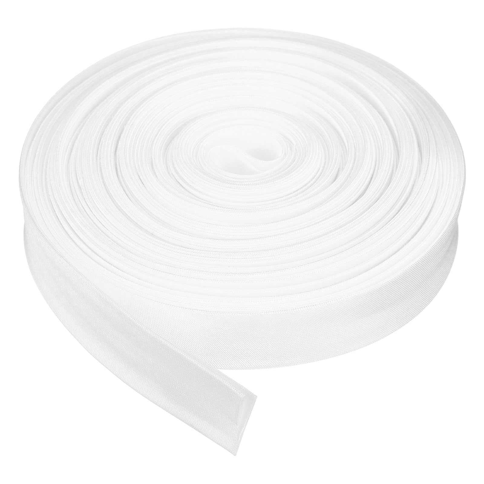 sourcing map Double Fold Bias Tape for Sewing, 5/8 Inch x 5.5 Yards Satin Bias Binding Tape Continuous Bulk for Quilting Blanket Binding Seaming Hemming Fabric Piping DIY Craft, White