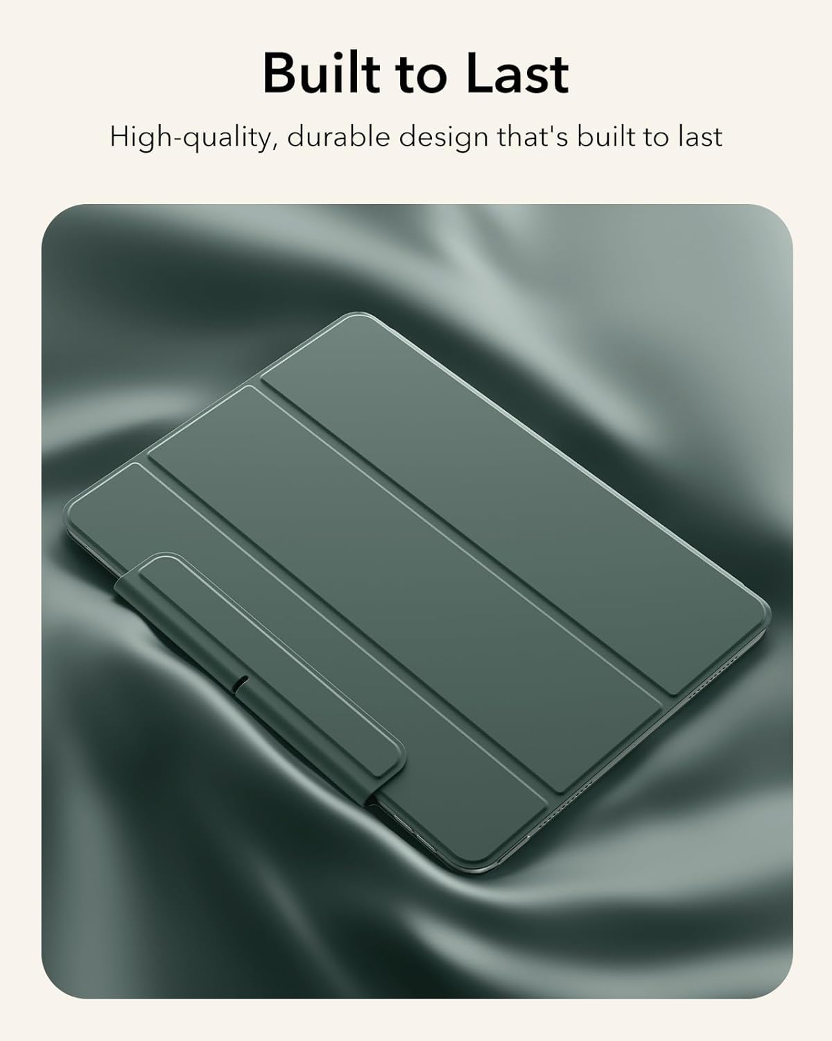 ESR for iPad Air 11 Inch Case M4/M3/M2 (2026/2025/2024), iPad Air 5th/4th Gen (2022/2020), Powerful Magnetic Attachment, Slim Trifold Stand Case, Auto Wake/Sleep, Durable Protection, Forest Green